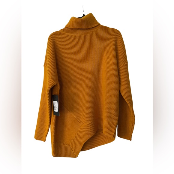 Marciano Mustard Colour Turtleneck Asymmetrical Sweater - Size XS - Picture 5 of 10